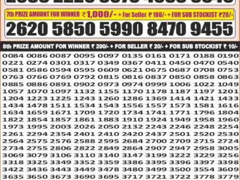 Punjab State 100 Monthly Lottery Result 9 December 2025