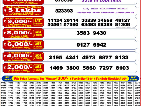 Punjab State 200 Monthly Lottery Result 3 January 2026