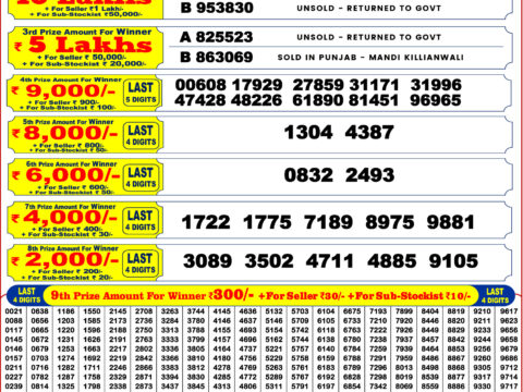 Punjab State 200 Monthly Lottery Result 1 August 2026