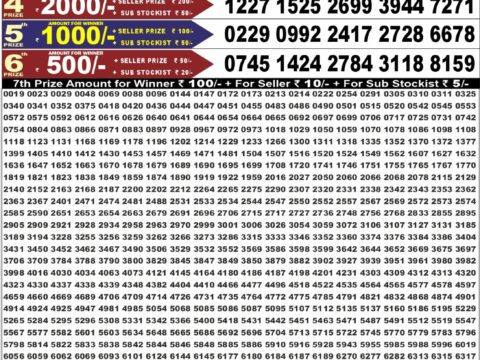 Punjab State Dear 50 Beast Monday Weekly Lottery Result 6:30pm 14-09-2026 Declared